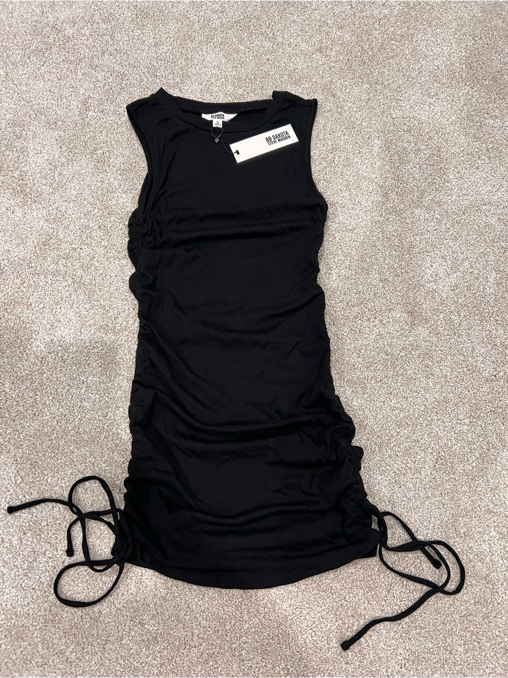 BB Dakota by Steve Madden Black Ruched Mini Dress